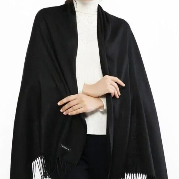 New Women's Scarf Shawls and Wraps Black - Picture 3 of 7